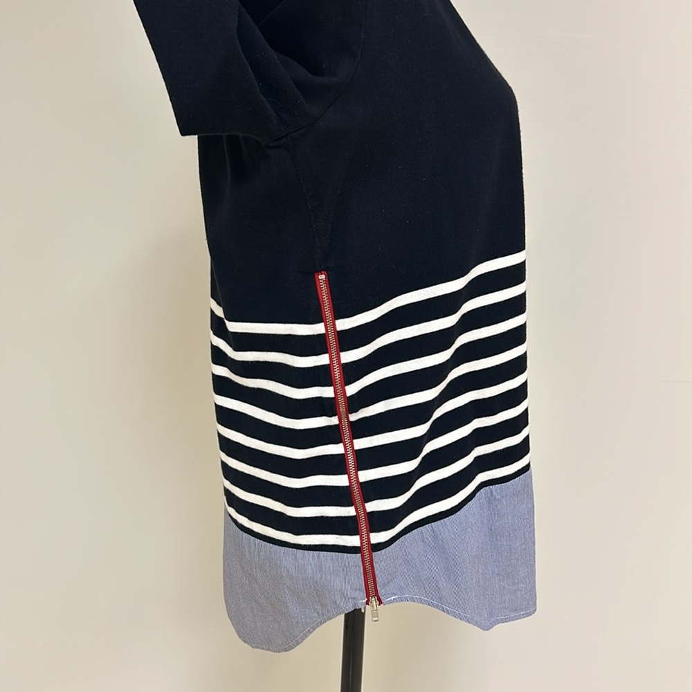 Elliott Lauren Black, White and Blue Striped Top, Size M - Picture 8 of 10